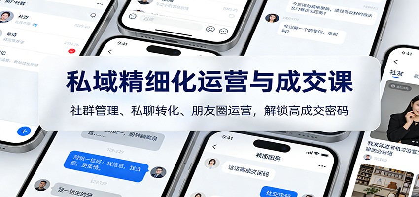 私域精细化运营与成交课：社群管理、私聊转化、朋友圈运营，解锁高成交密码-小目标云网创