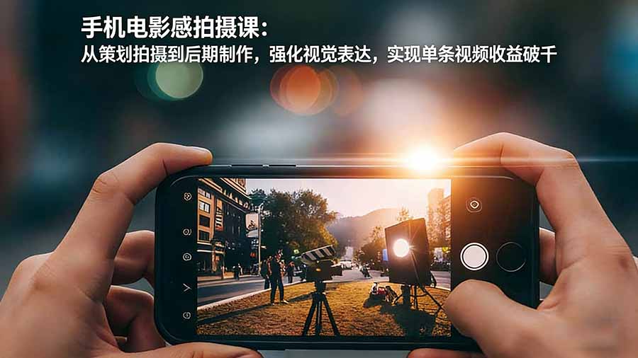 手机电影感拍摄课:从策划拍摄到后期制作,强化视觉表达,实现单条视频收益破千-小目标云网创