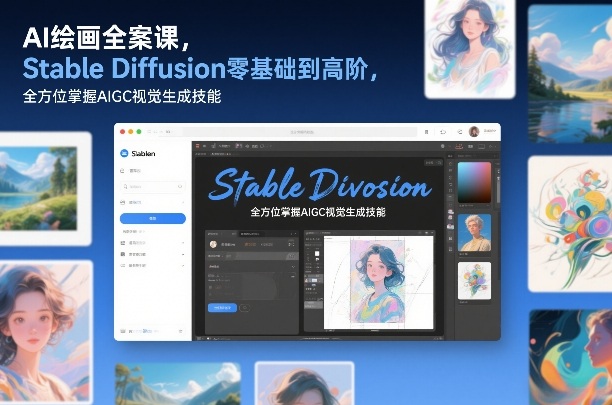 AI绘画全案课，Stable Diffusion零基础到高阶，全方位掌握AIGC视觉生成技能-小目标云网创