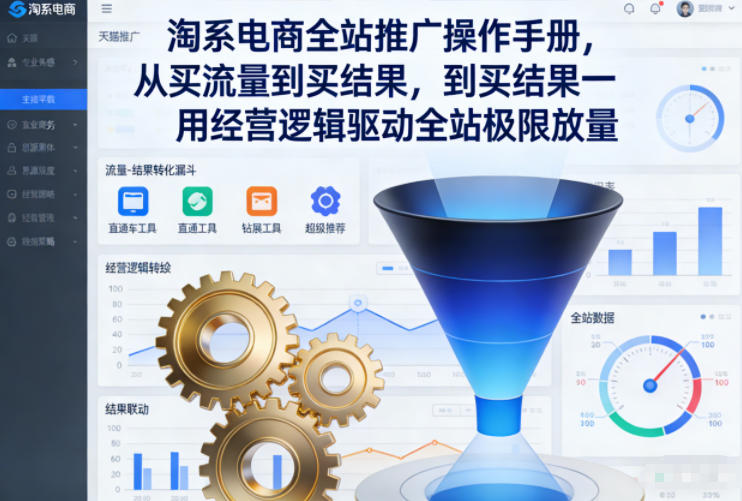 淘系电商全站推广操作手册，从买流量到买结果一用经营逻辑驱动全站极限放量-小目标云网创