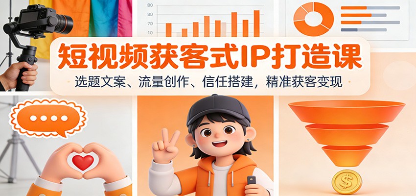 短视频获客式IP打造课:选题文案、流量创作、信任搭建,精准获客变现-小目标云网创