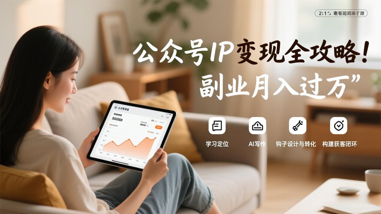公众号IP变现全攻略,学习定位、AI写作、钩子设计与转化,构建获客闭环,副业月入过万-小目标云网创