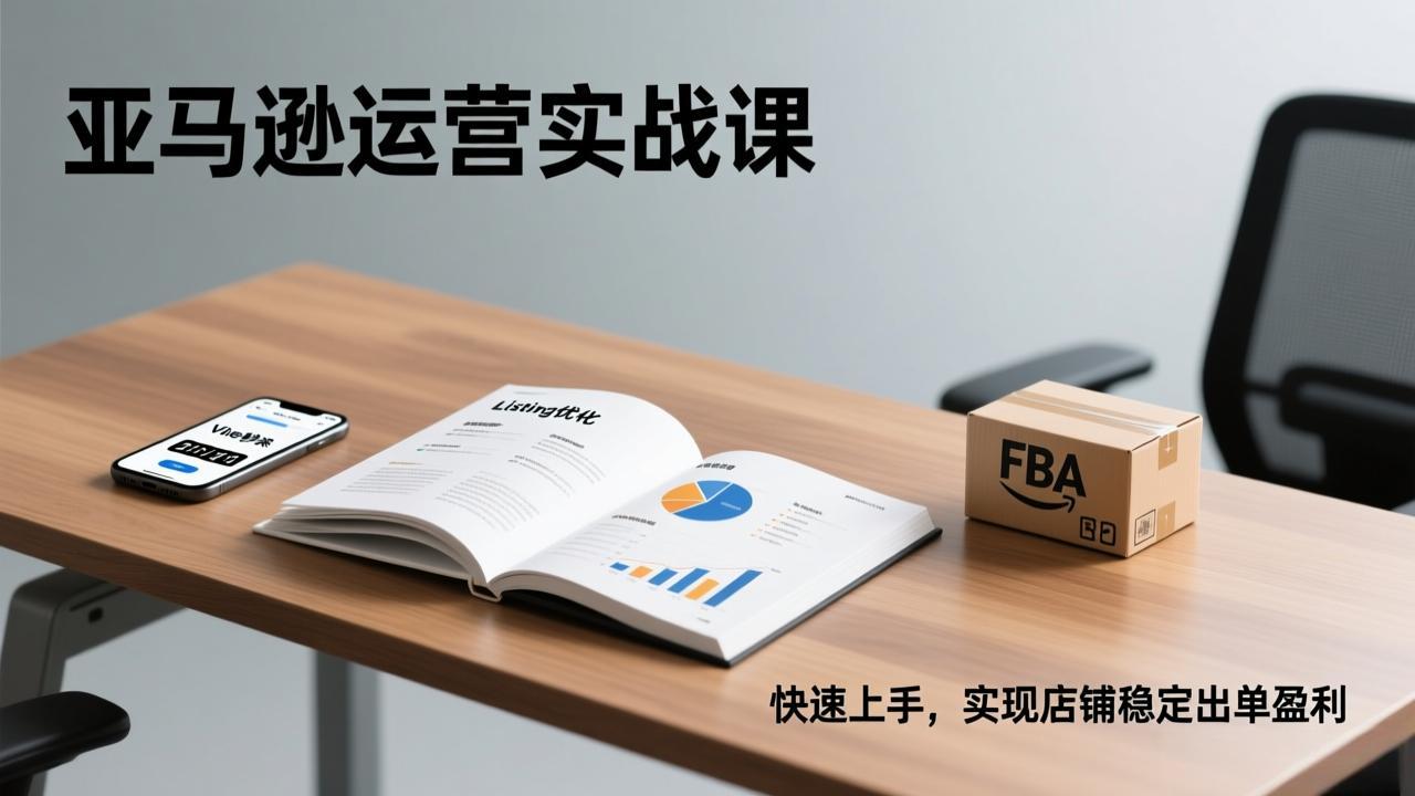 亚马逊运营实战课，Listing优化、Vine秒杀、FBA发货，快速上手，实现店铺稳定出单盈利-小目标云网创