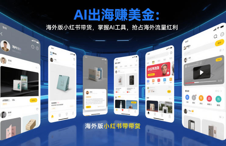 AI出海賺美金：海外版小红书带货，掌握AI工具，抢占海外流量红利(更新2026)-小目标云网创