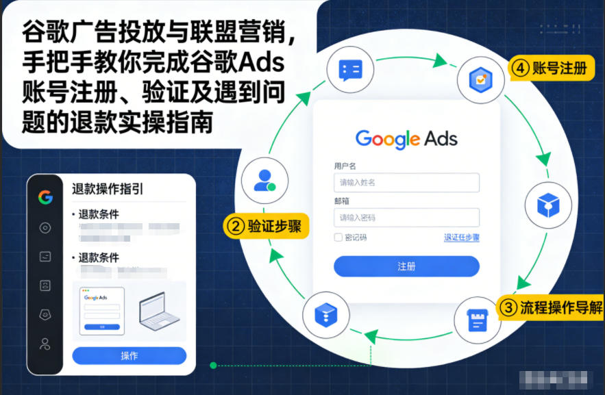 谷歌广告投放与联盟营销，手把手教你完成谷歌Ads账号注册、验证及遇到问题的退款实操指南-小目标云网创