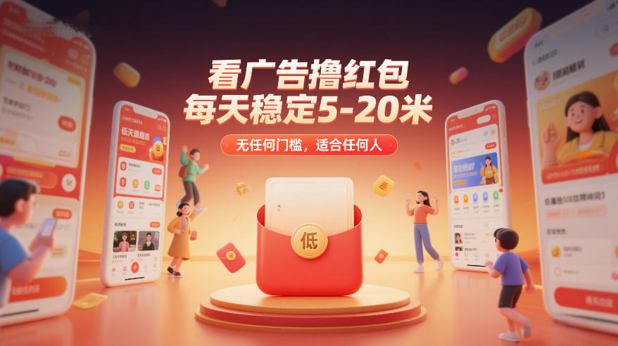 看广告撸红包，每天稳定5-20米，无任何门槛，适合任何人-小目标云网创