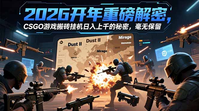 2026开年重磅解密,CSGO游戏搬砖挂机日入上千的秘密,毫无保留-小目标云网创