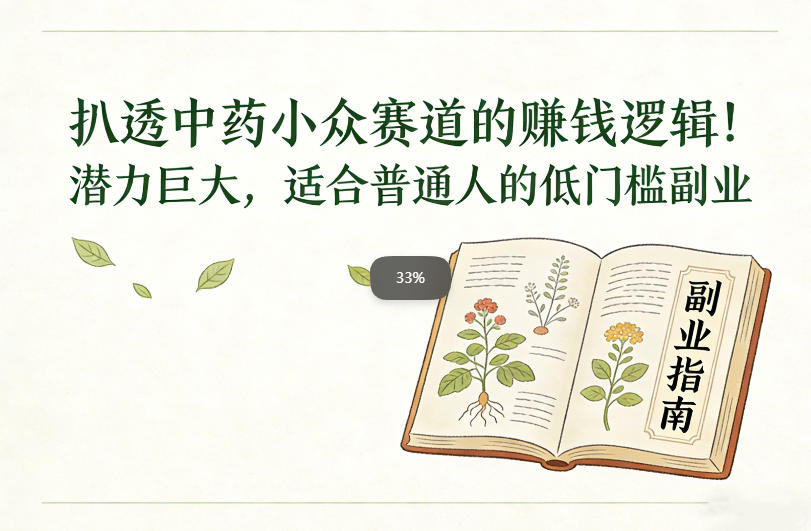 扒透中药小众赛道的賺米逻辑,潜力巨大,适合普通人的低门槛副业-小目标云网创