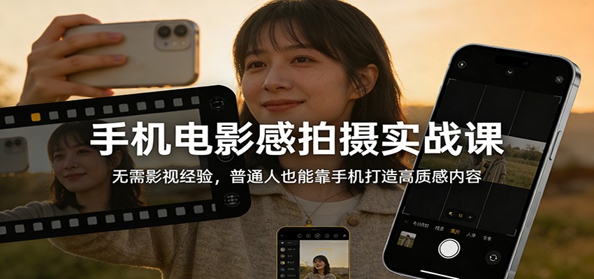 手机电影感拍摄实战课:无需影视经验,普通人也能靠手机打造高质感内容-小目标云网创